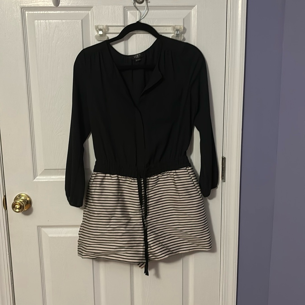 NWOT loft black and white romper